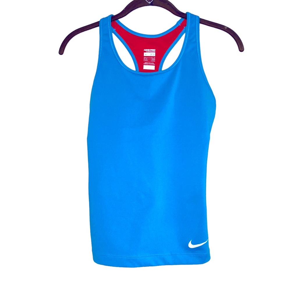 Nike Women's Pro Compression Tank Top Racerback Athletic Blue